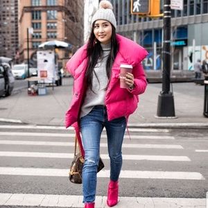Bacon Puffa Jacket (Hot Pink)